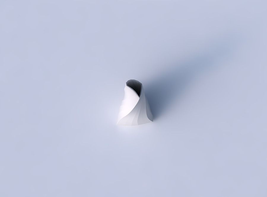 Vase grounded tipping triangle with bands 3D print model_2