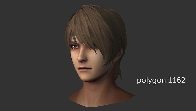 man hair style 01 Low-poly 3D model