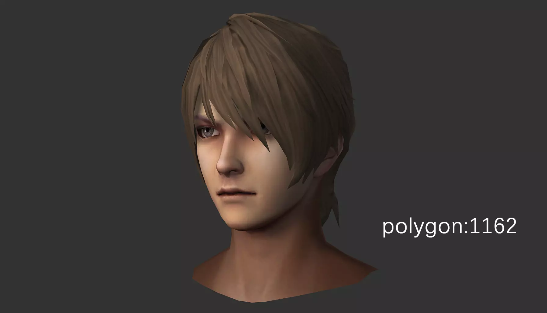 man hair style 01 Low-poly 3D model_0