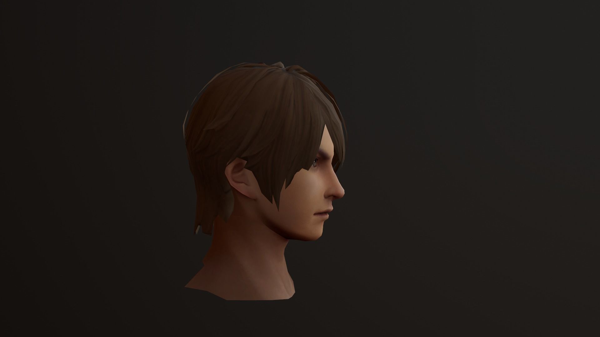 man hair style 01 Low-poly 3D model_7