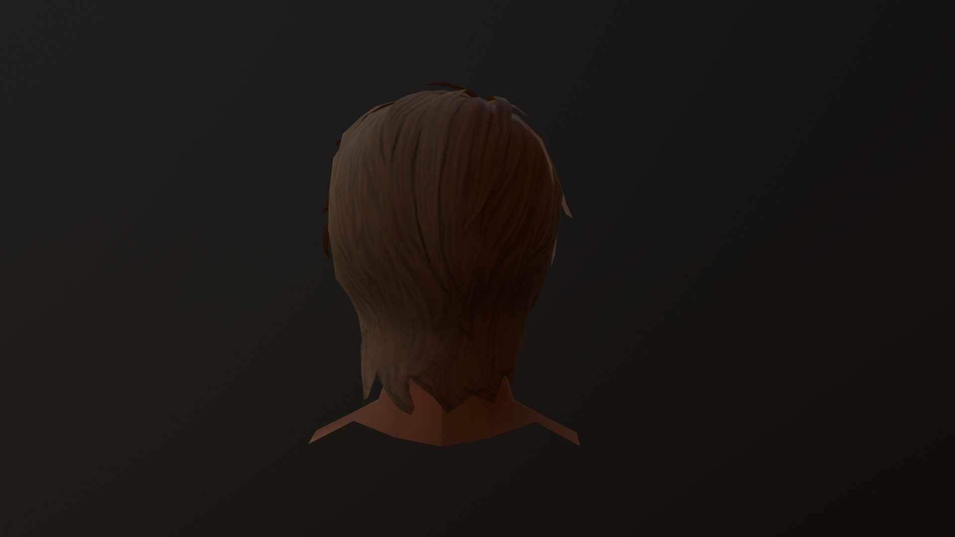 man hair style 01 Low-poly 3D model_6