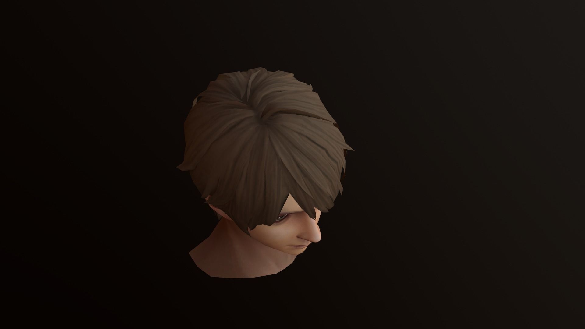 man hair style 01 Low-poly 3D model_5