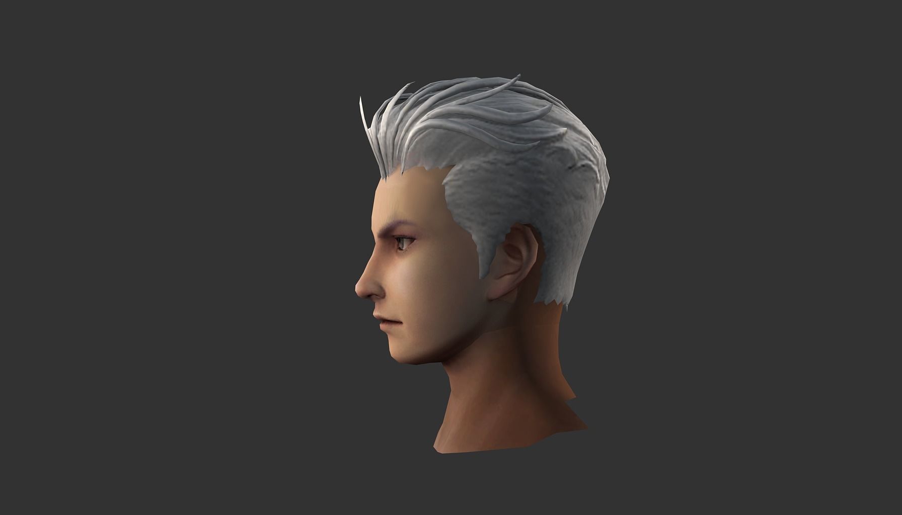 man hair style 03 Low-poly 3D model_4