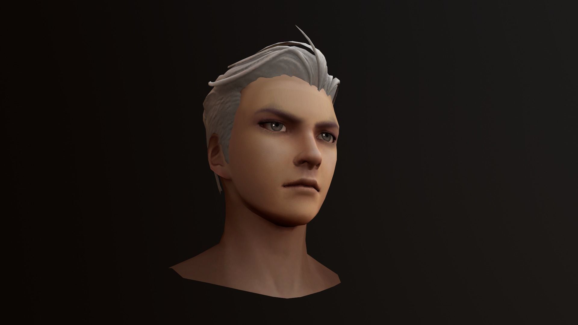 man hair style 03 Low-poly 3D model_7