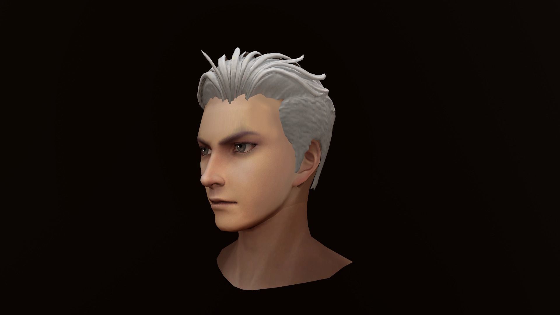 man hair style 03 Low-poly 3D model_6