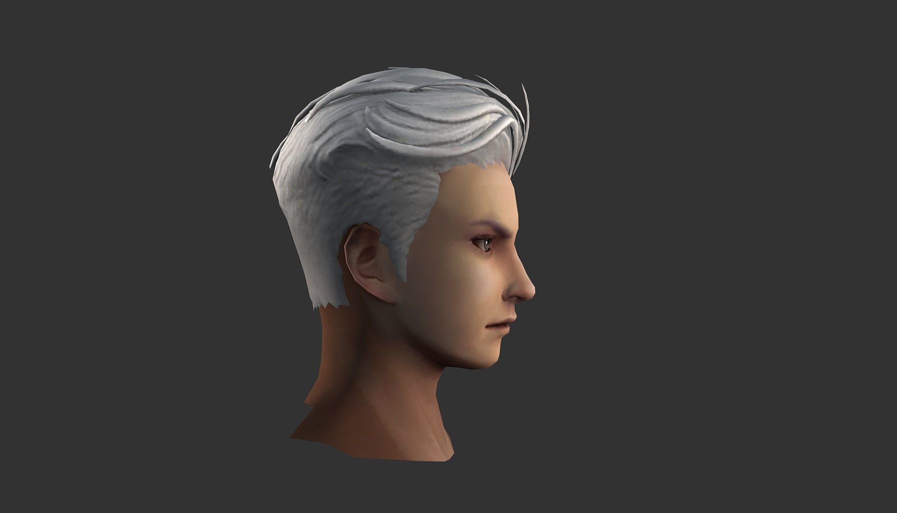 man hair style 03 Low-poly 3D model_3