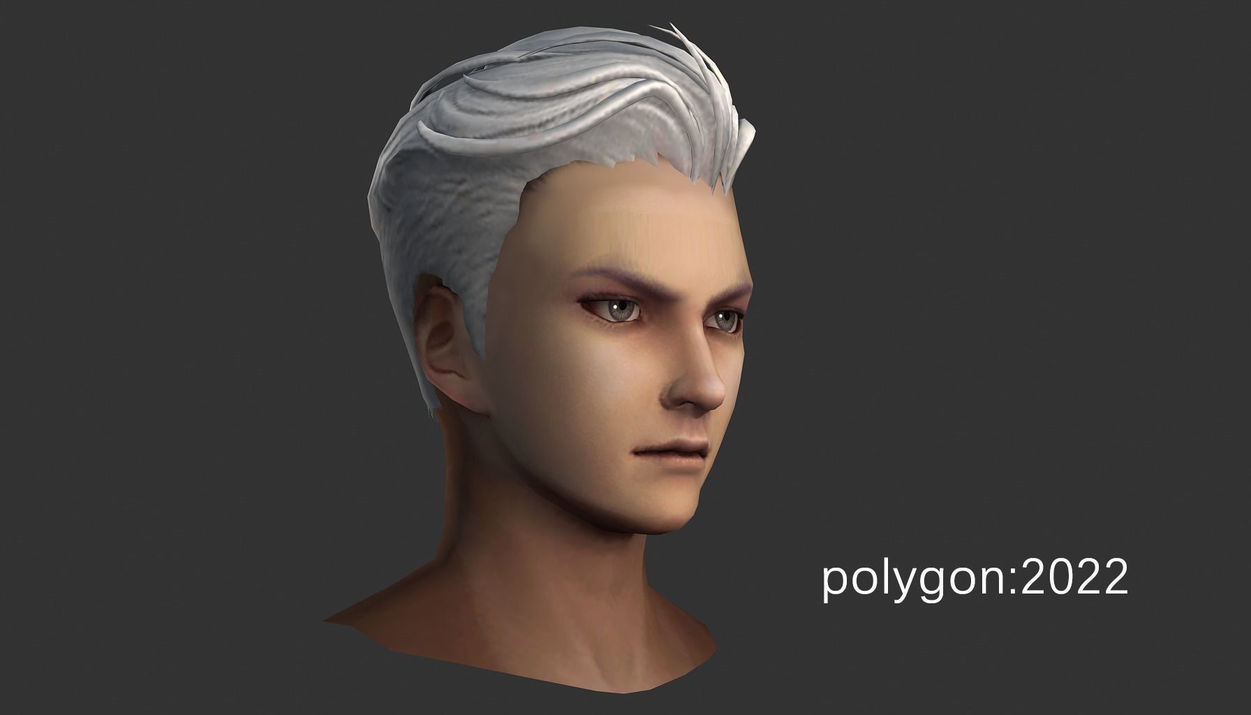 man hair style 03 Low-poly 3D model_2