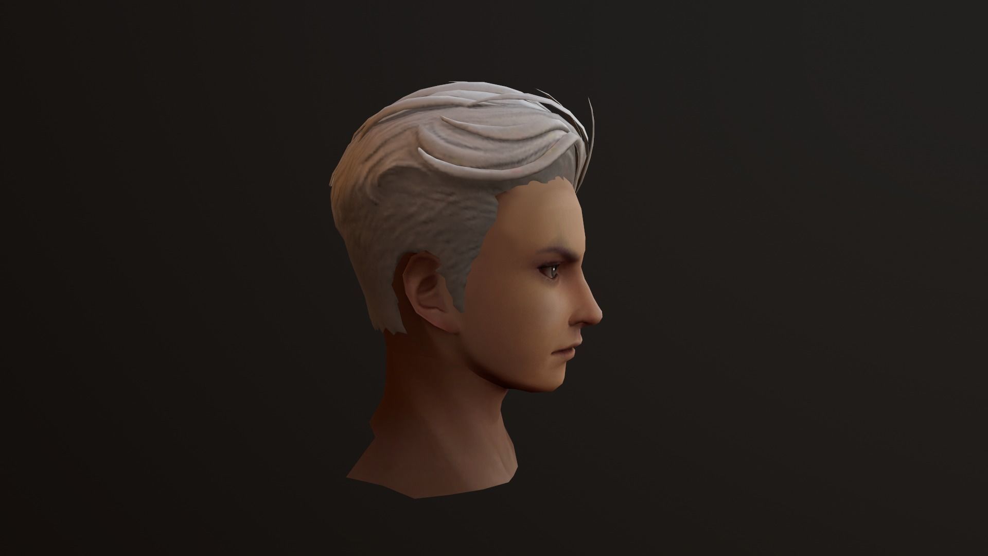 man hair style 03 Low-poly 3D model_9