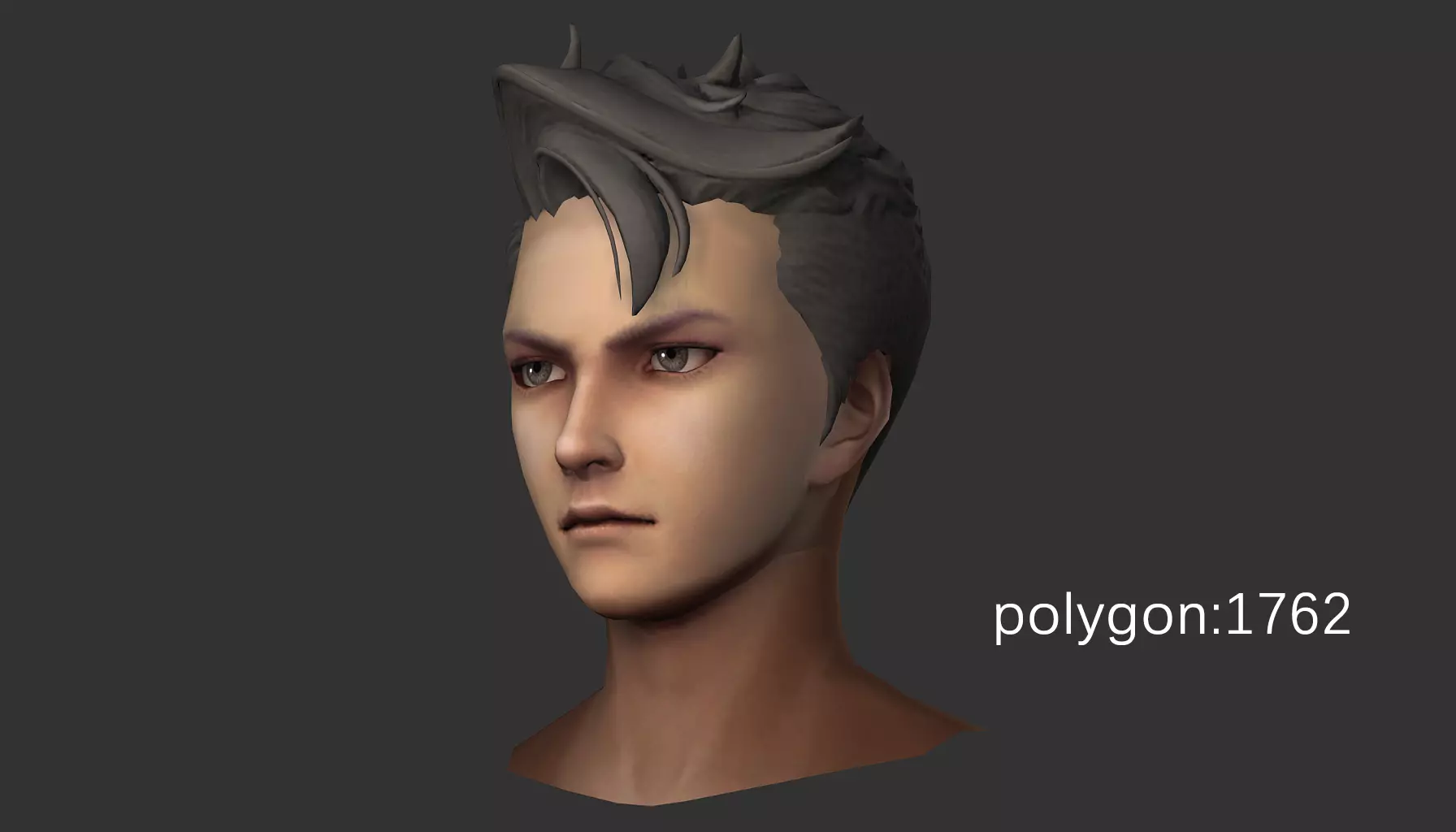 man hair style 02 Low-poly 3D model