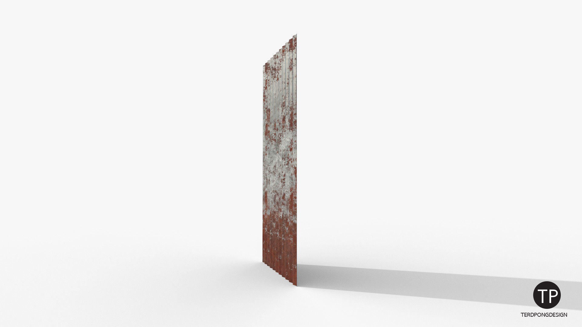 Old roofing galvanized roof Low-poly 3D model_4