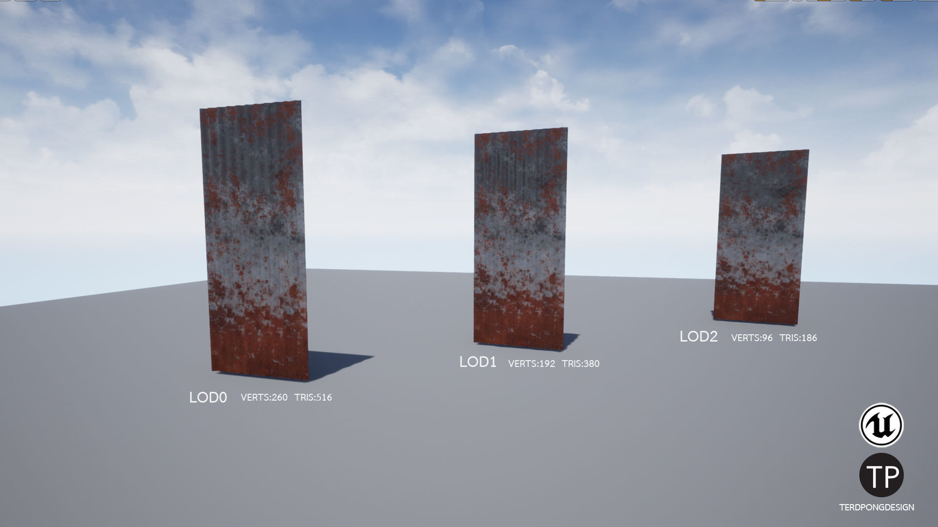 Old roofing galvanized roof Low-poly 3D model_1