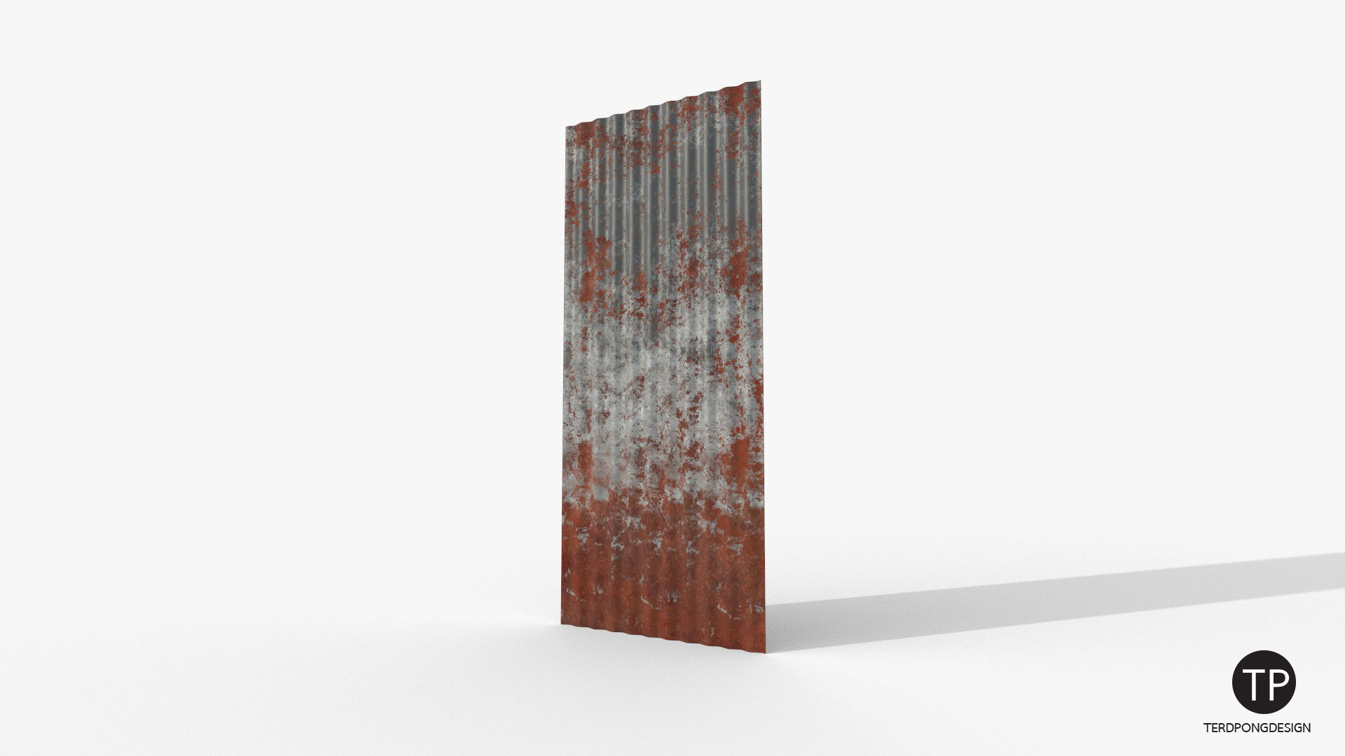 Old roofing galvanized roof Low-poly 3D model_3