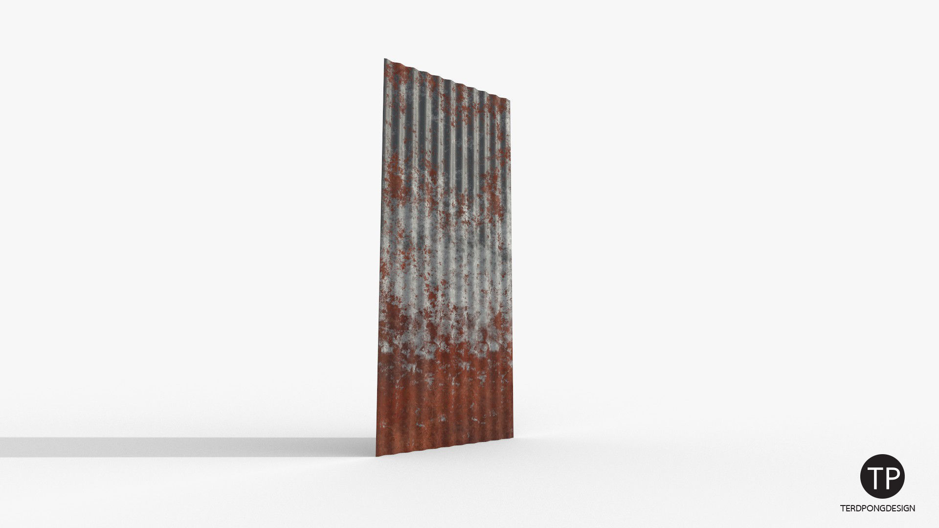 Old roofing galvanized roof Low-poly 3D model_5