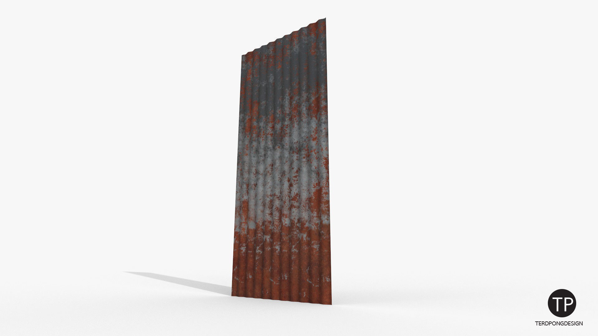 Old roofing galvanized roof Low-poly 3D model_7