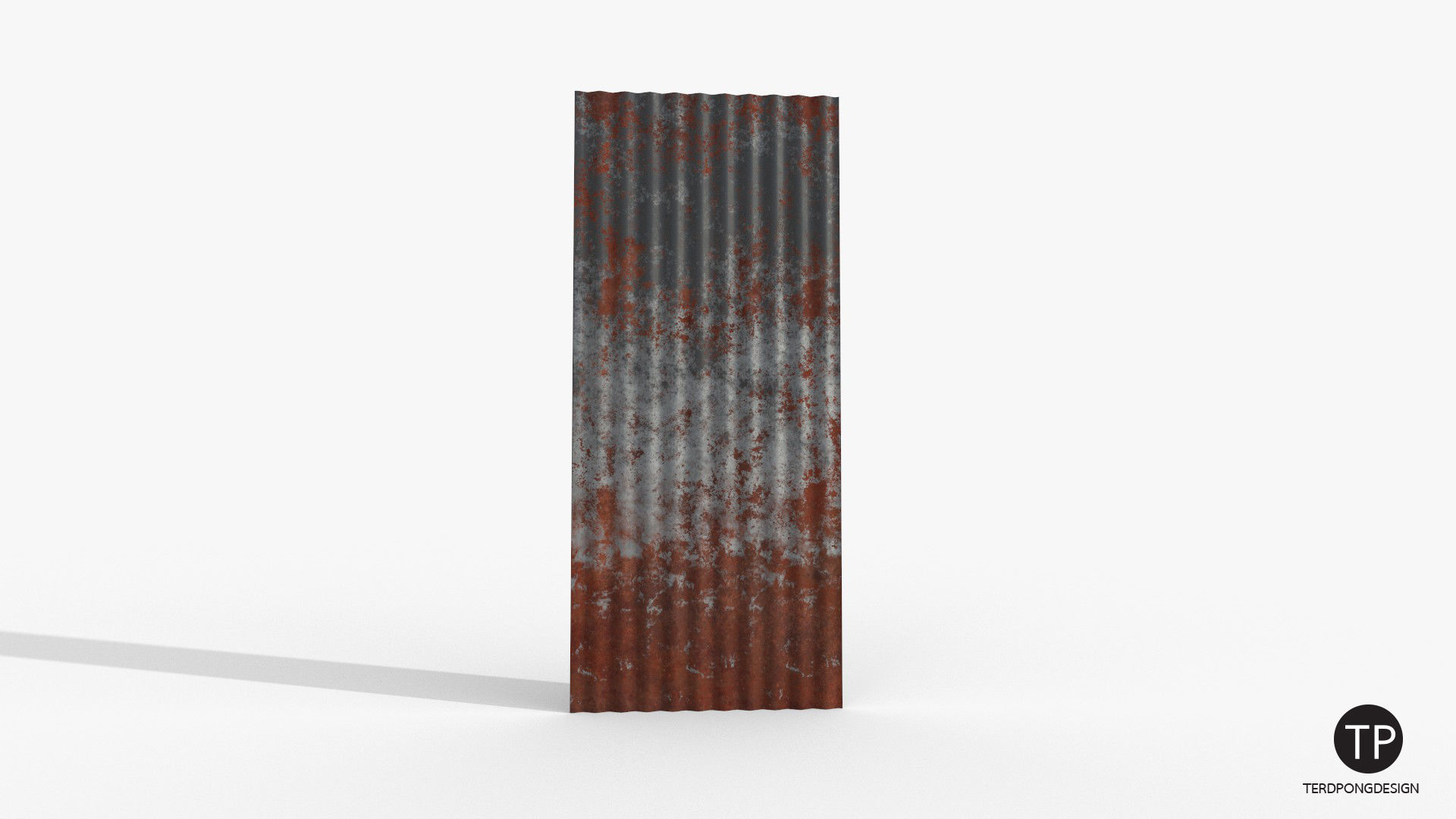 Old roofing galvanized roof Low-poly 3D model_2