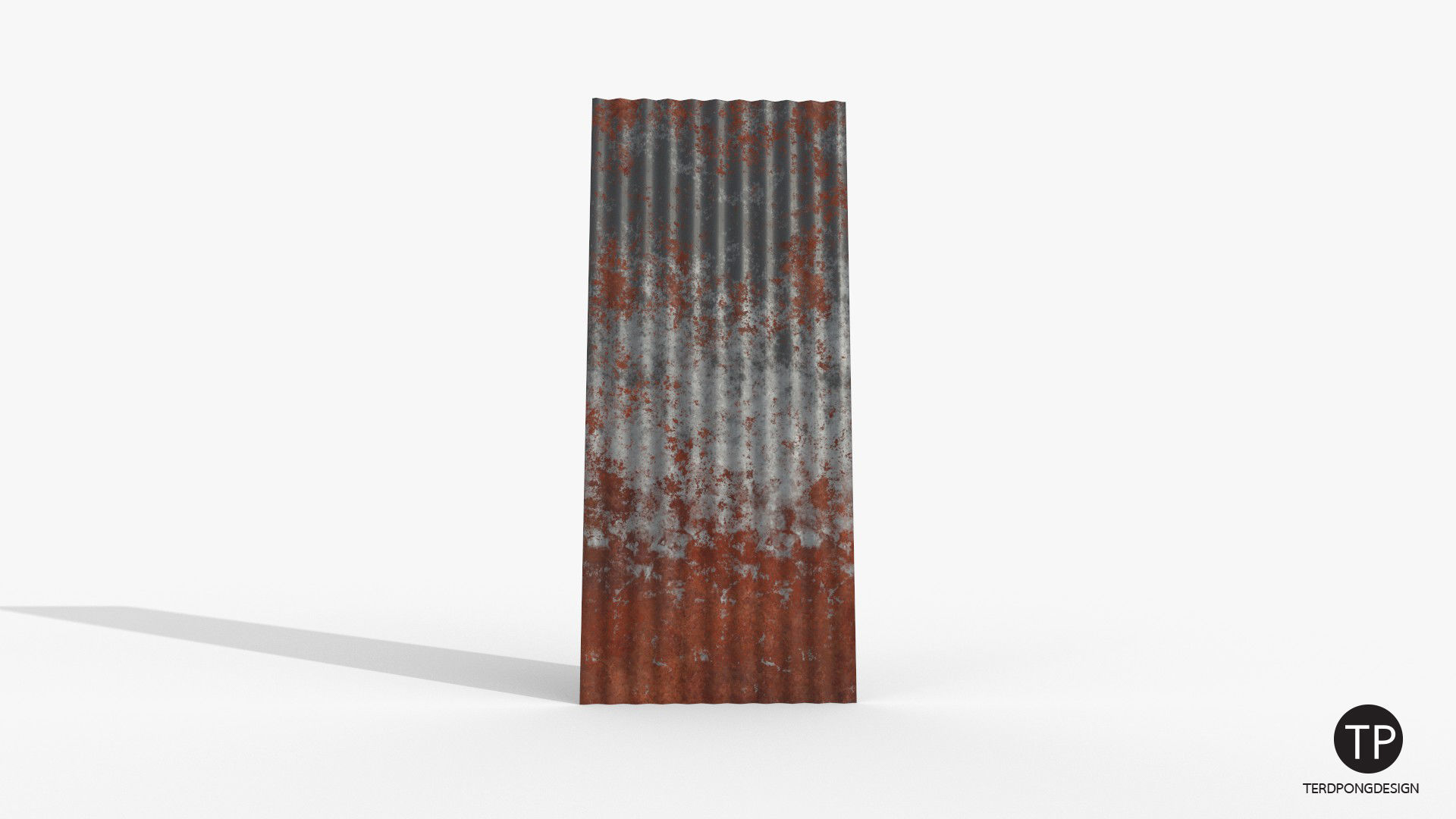 Old roofing galvanized roof Low-poly 3D model_6