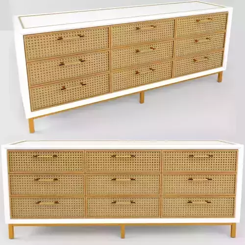 Rattan bamboo cabinet Serena Lily 1