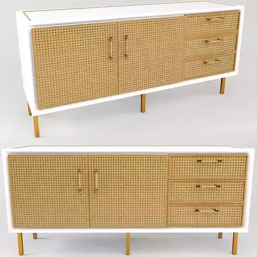 Rattan bamboo cabinet Serena Lily 4