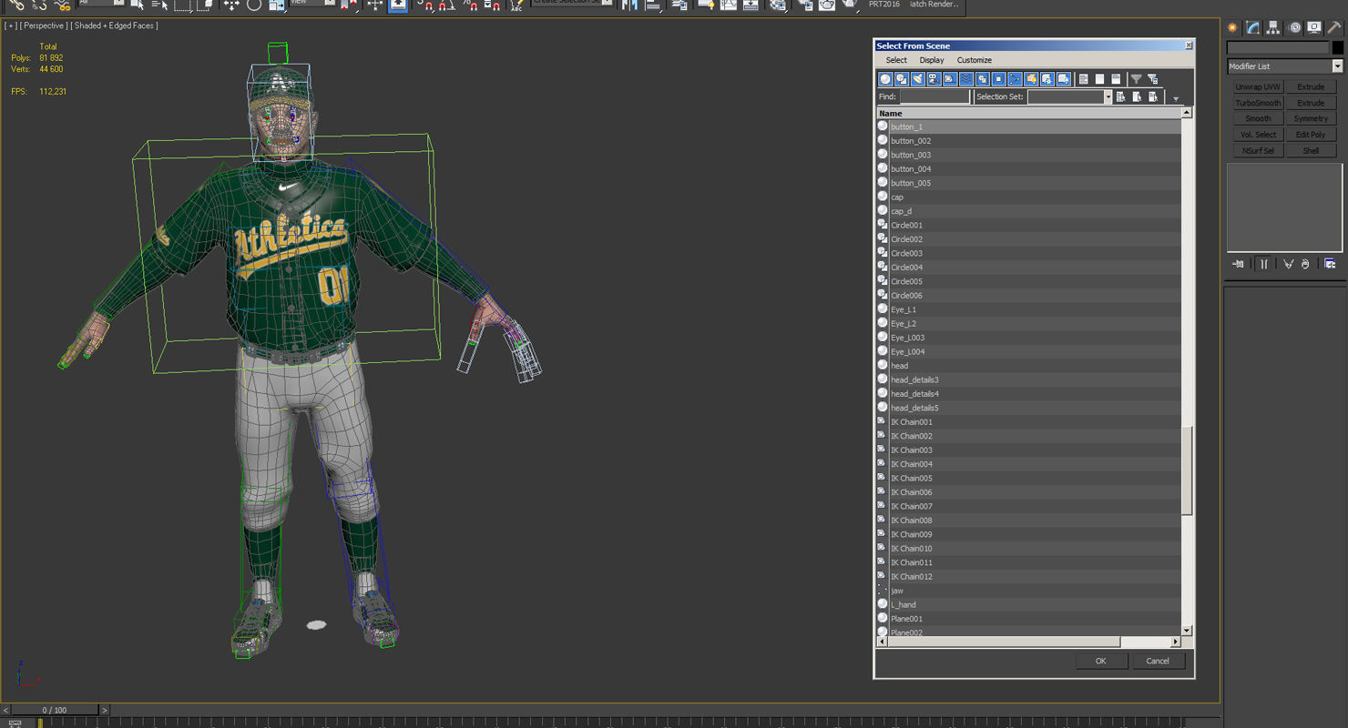 Baseball Player Rigged Athletics 2 3D model_19