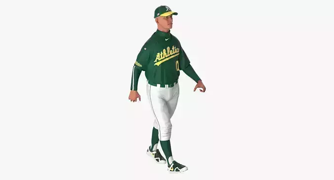 Baseball Player Rigged Athletics 2