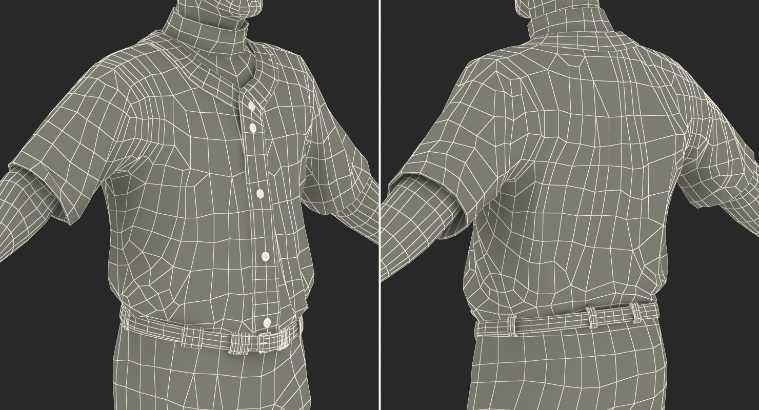 Baseball Player Rigged Athletics 2 3D model_22