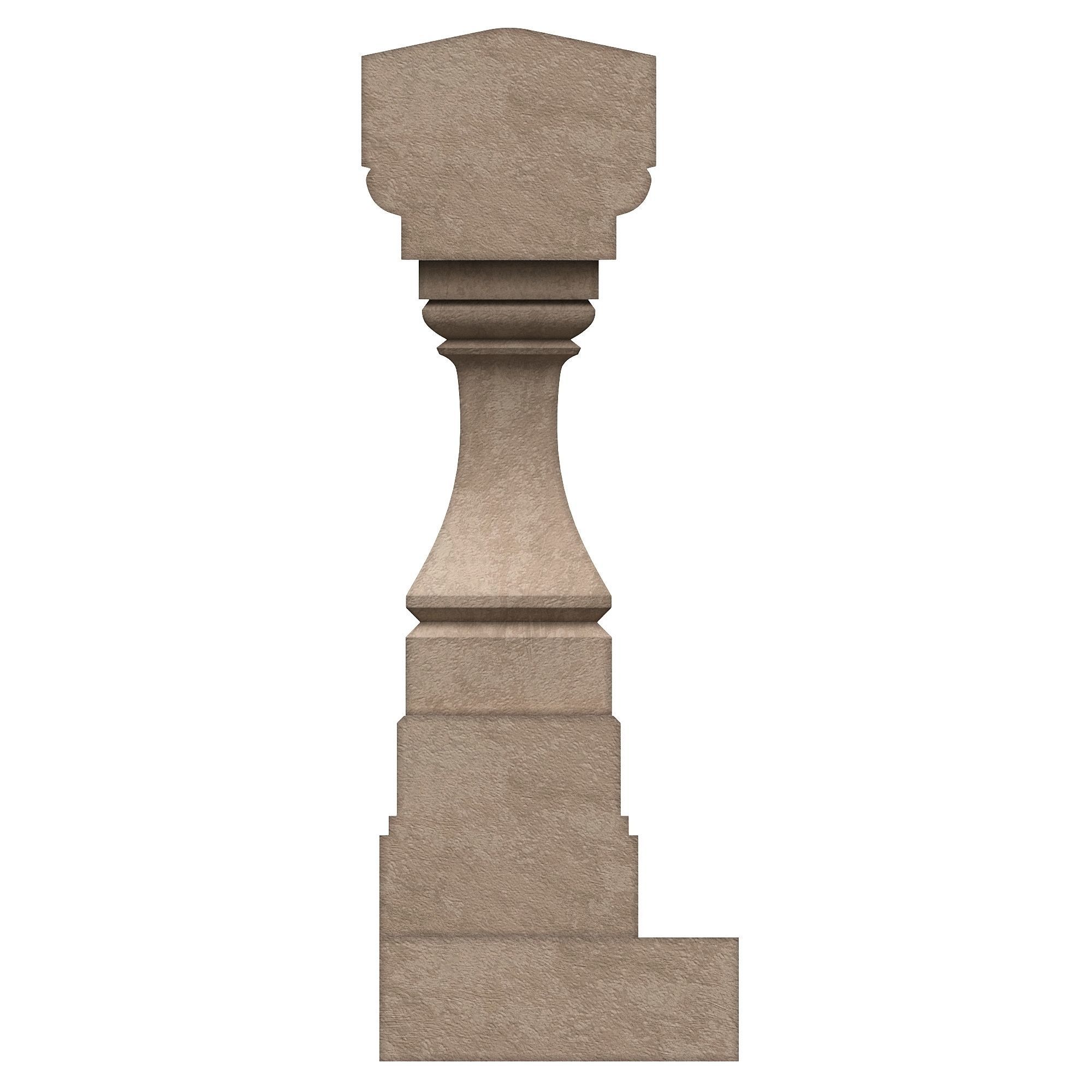 Stone balustrade 06 3D model_5