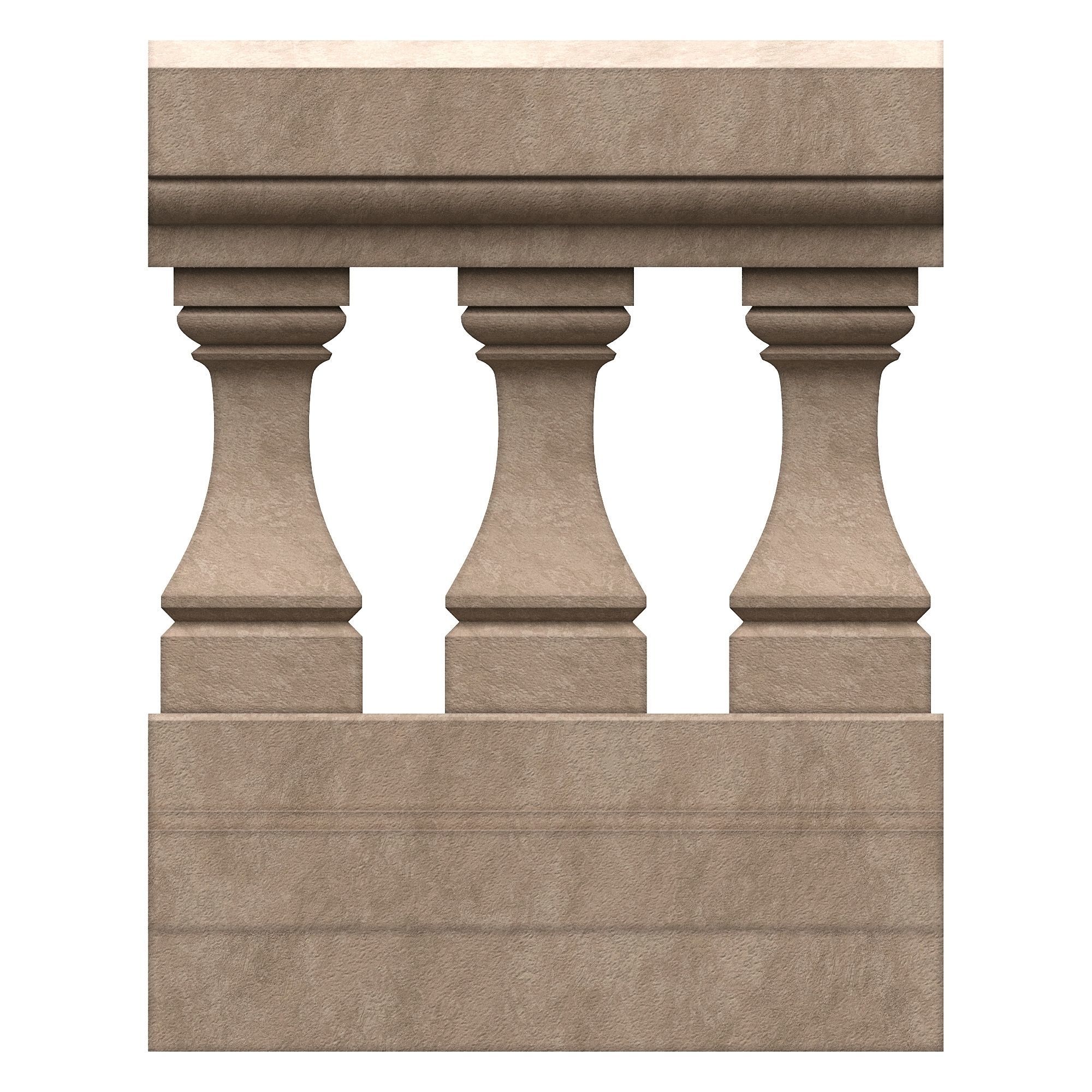 Stone balustrade 06 3D model_4