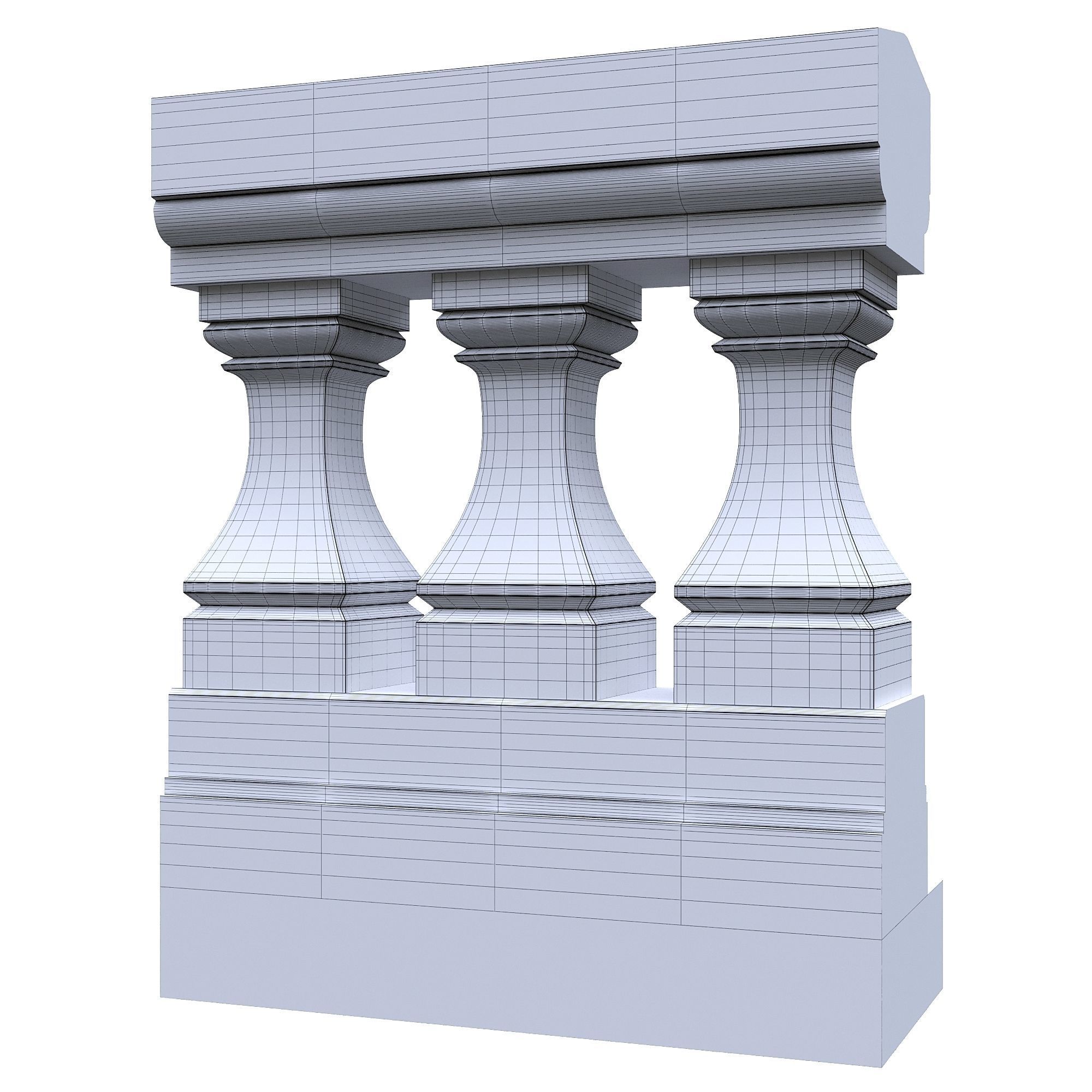Stone balustrade 06 3D model_6
