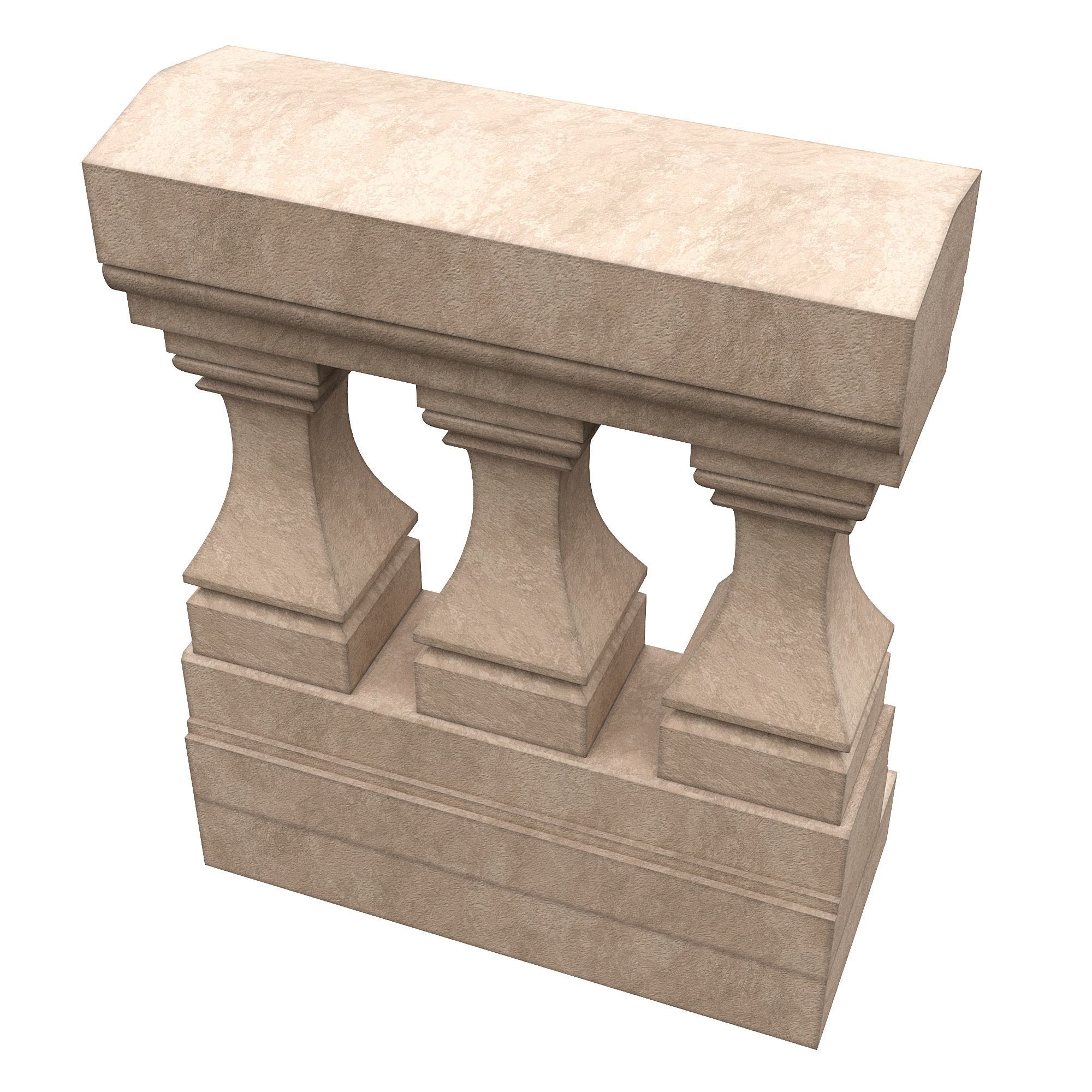 Stone balustrade 06 3D model_2