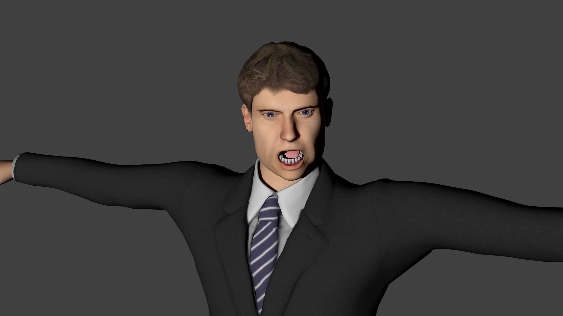 Middle age lawyer Low-poly 3D model_4