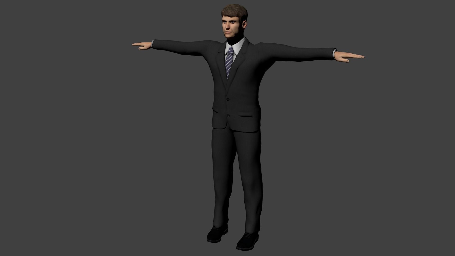 Middle age lawyer Low-poly 3D model_1