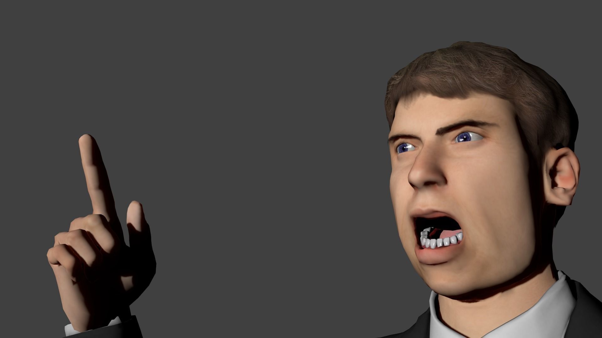 Middle age lawyer Low-poly 3D model_6