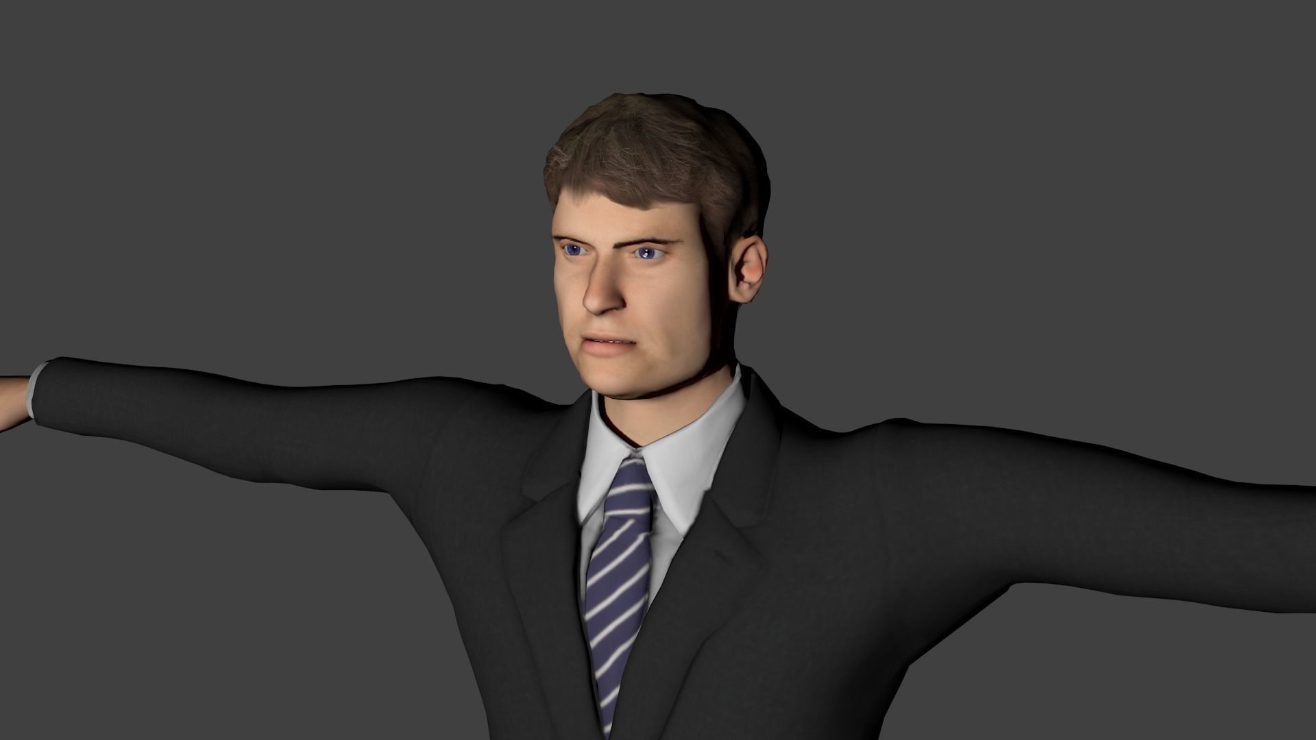 Middle age lawyer Low-poly 3D model_3