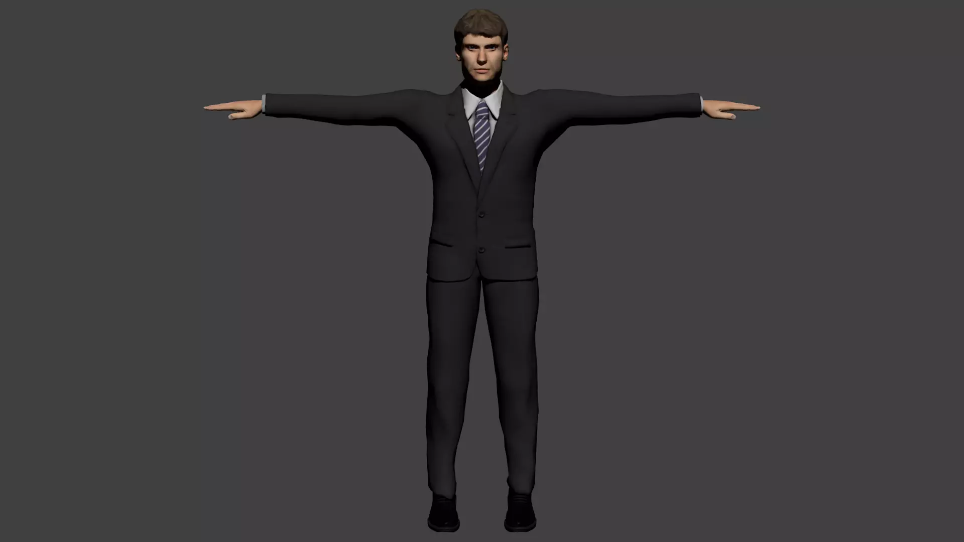 Middle age lawyer Low-poly 3D model_0