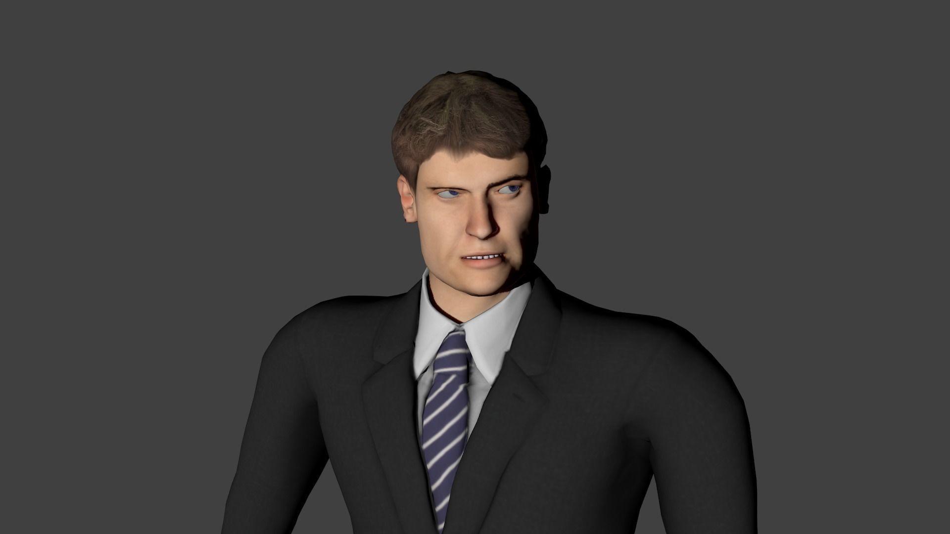 Middle age lawyer Low-poly 3D model_5