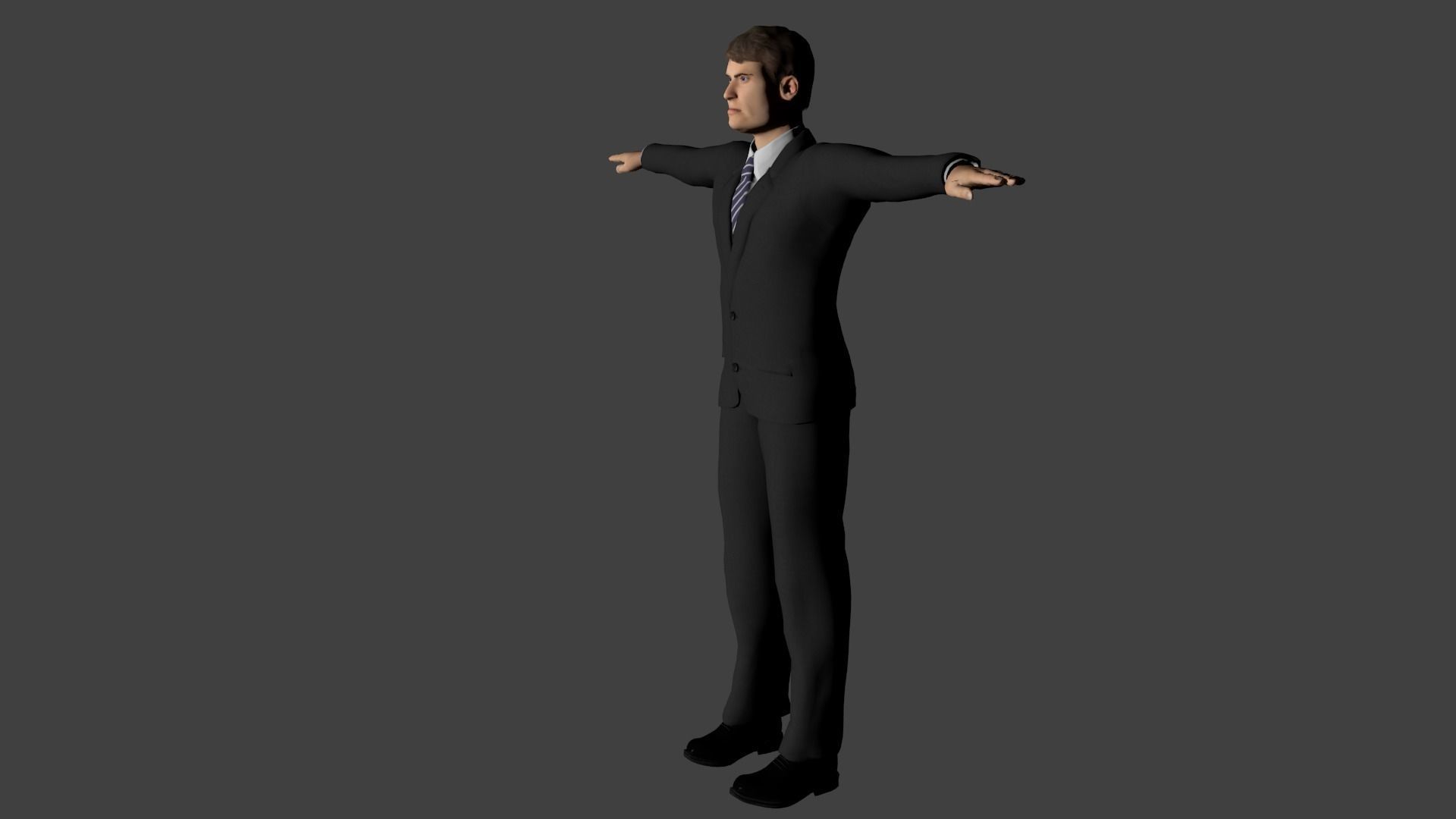 Middle age lawyer Low-poly 3D model_2