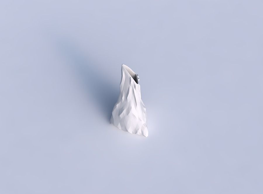 Vase grounded tipping triangle with low-polygon bulges 3D print model_1