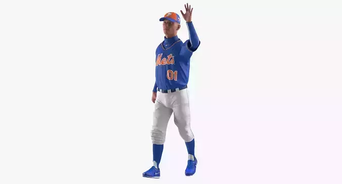 Baseball Player Rigged Mets 2