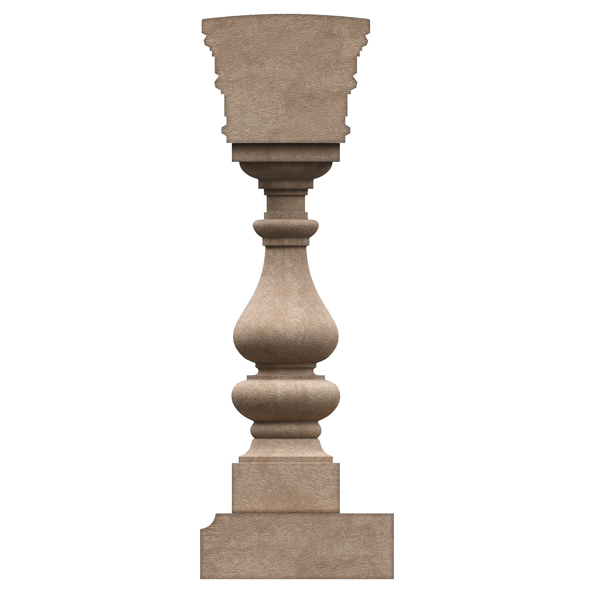 Stone balustrade 07 3D model_4