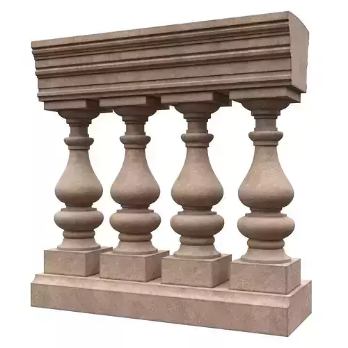 Stone balustrade 07 3D model