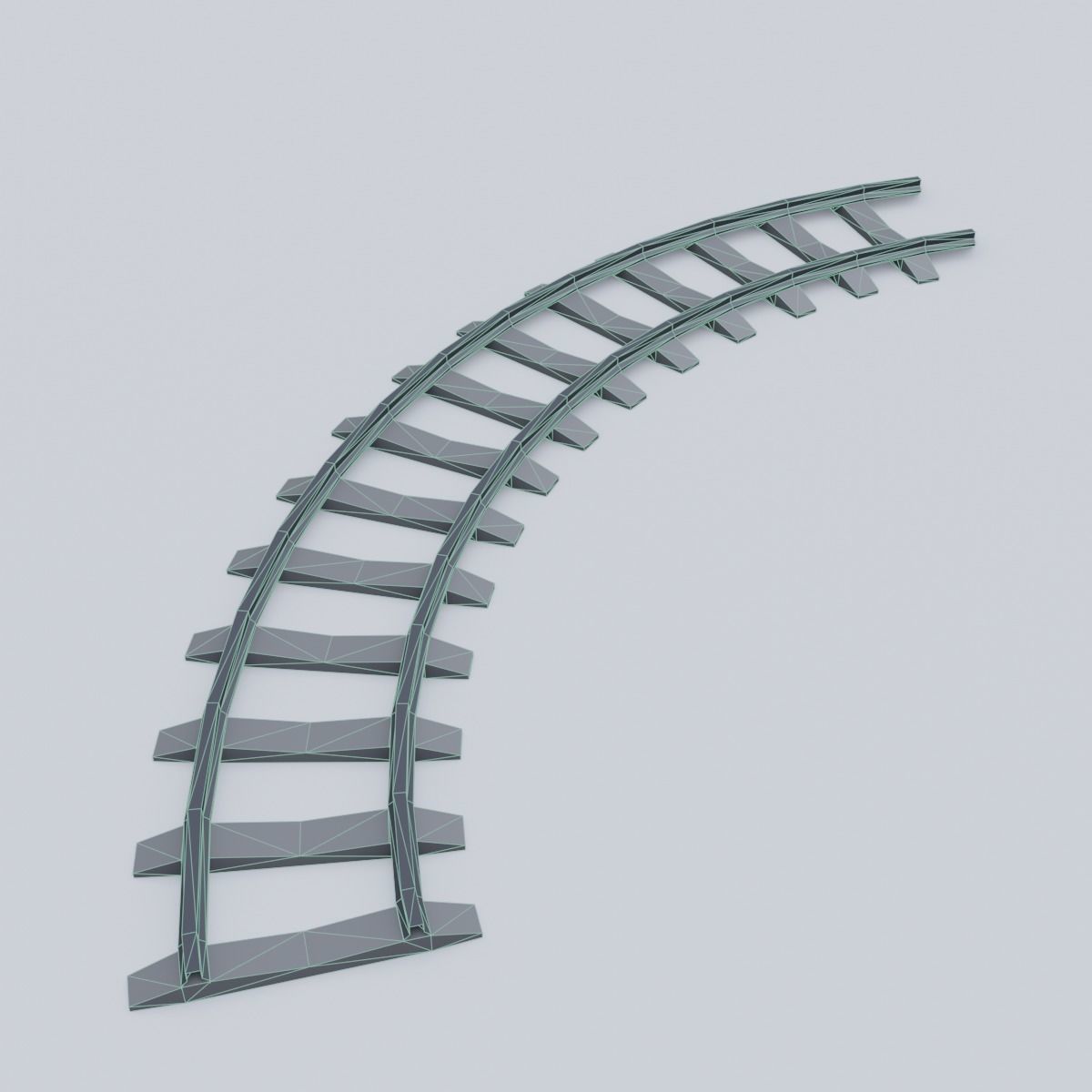 Railway Rails Low-poly 3D model_19