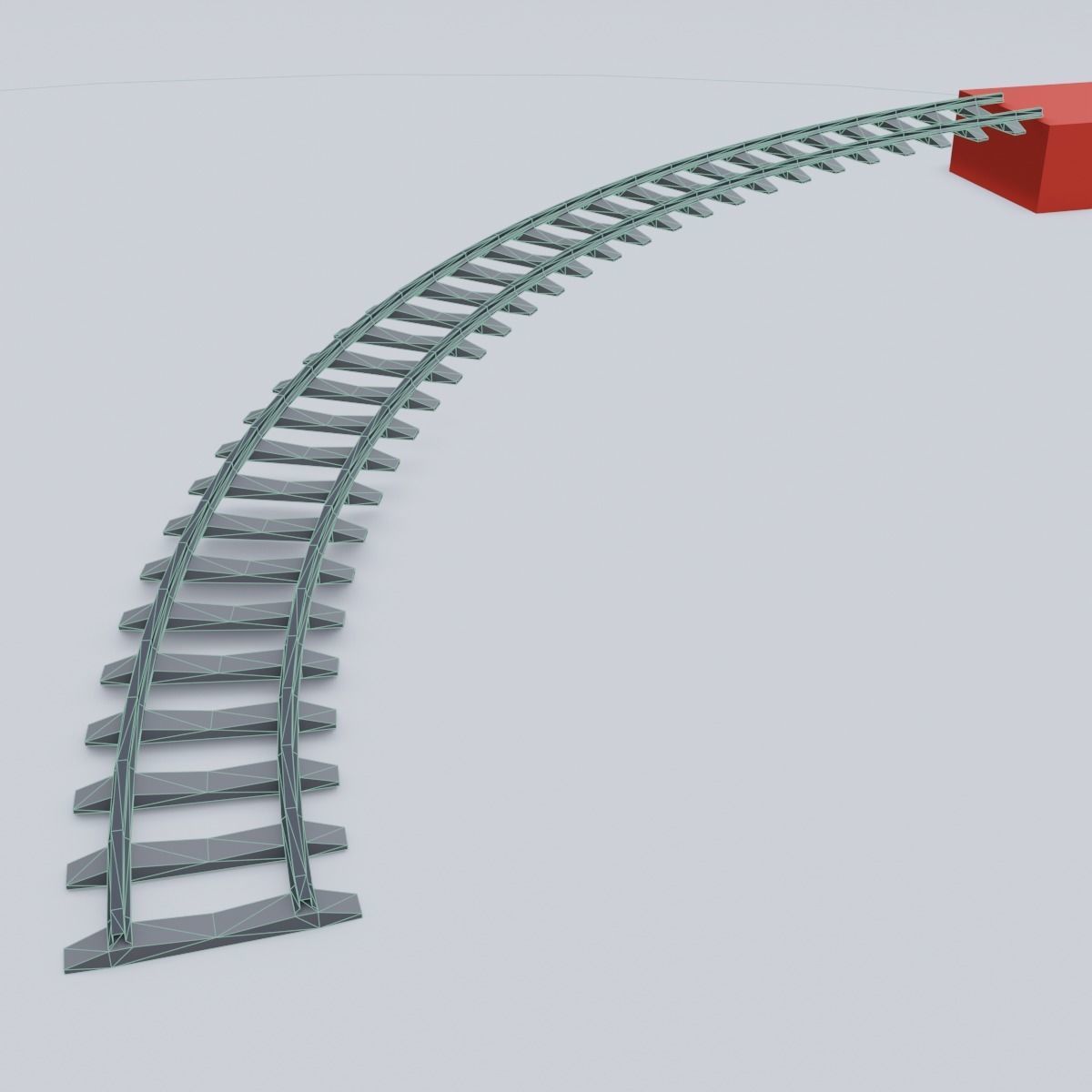 Railway Rails Low-poly 3D model_17