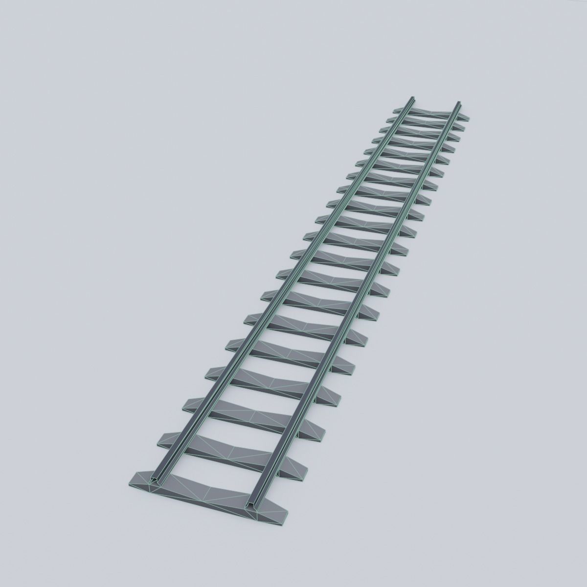 Railway Rails Low-poly 3D model_21
