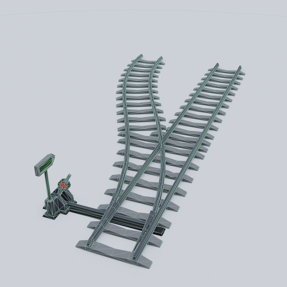 Railway Rails Low-poly 3D model_13