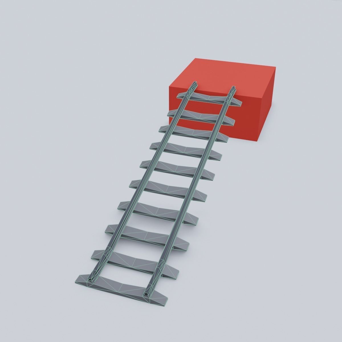 Railway Rails Low-poly 3D model_18