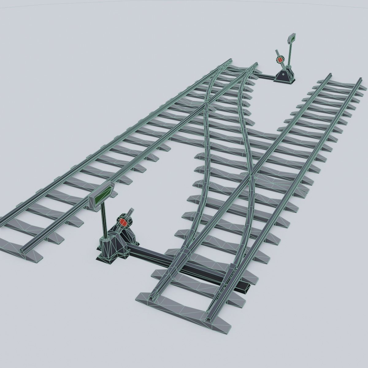 Railway Rails Low-poly 3D model_22