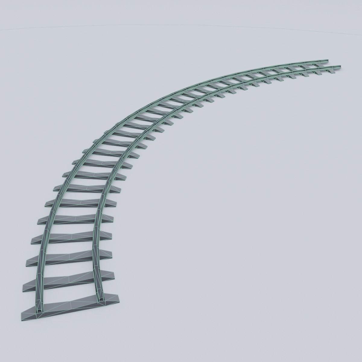 Railway Rails Low-poly 3D model_15