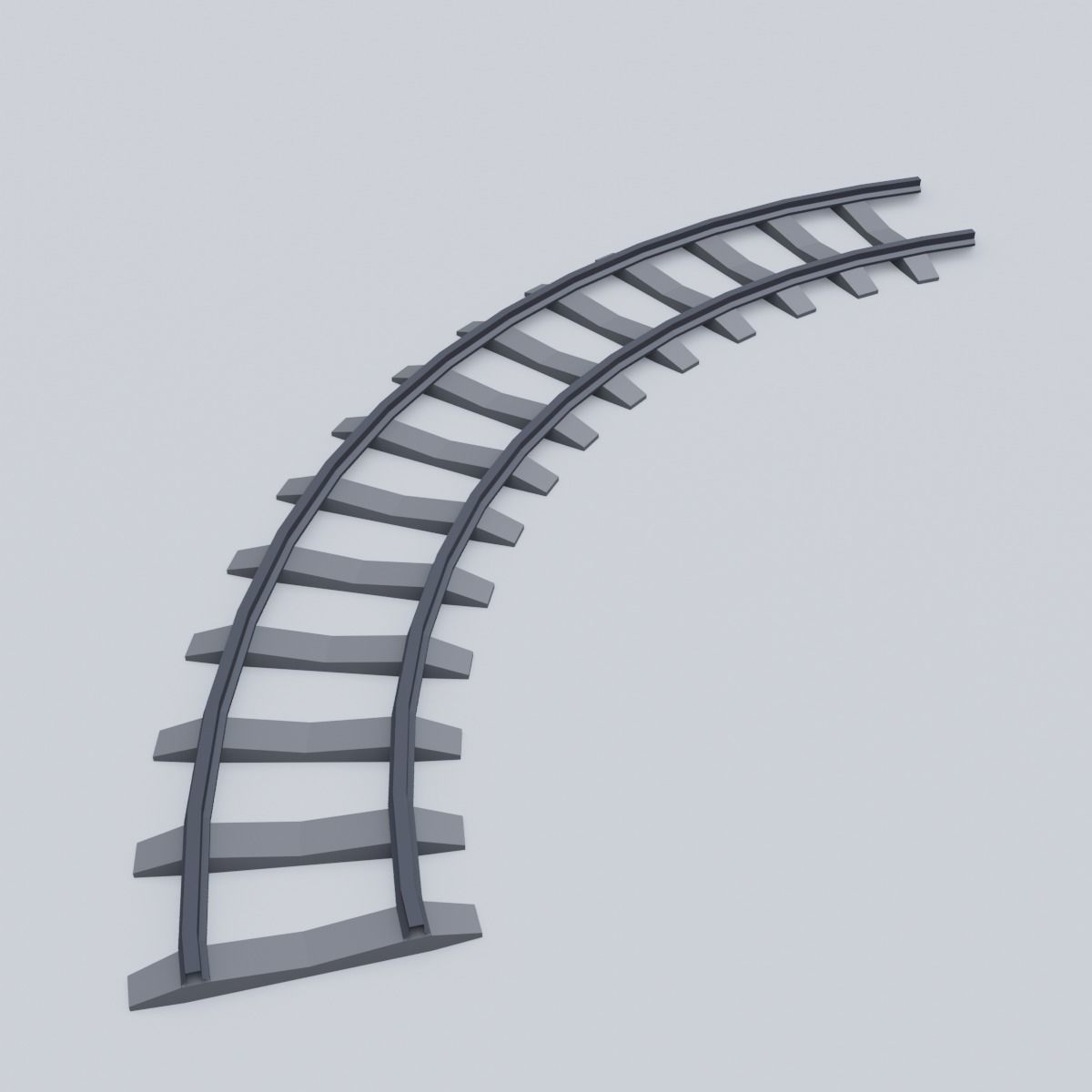 Railway Rails Low-poly 3D model_6