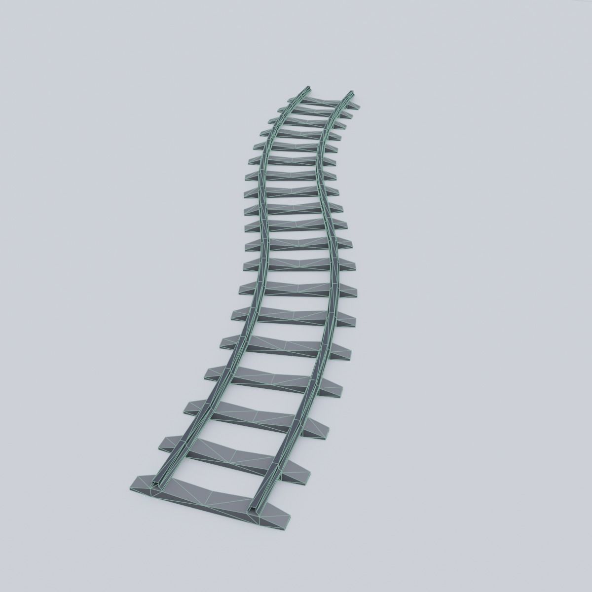 Railway Rails Low-poly 3D model_20