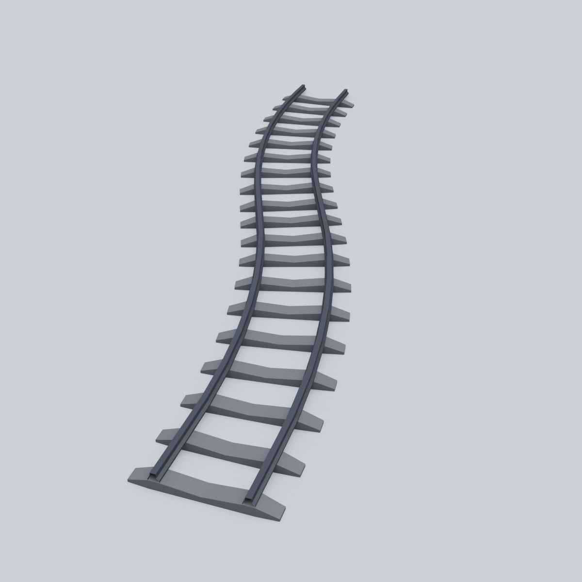 Railway Rails Low-poly 3D model_4